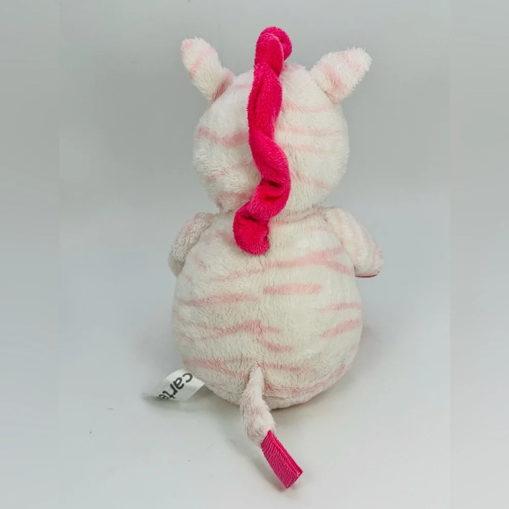 Carters Pink Zebra Plush Baby Stuffed Animal 10” Lovey Nursery Toy 2013